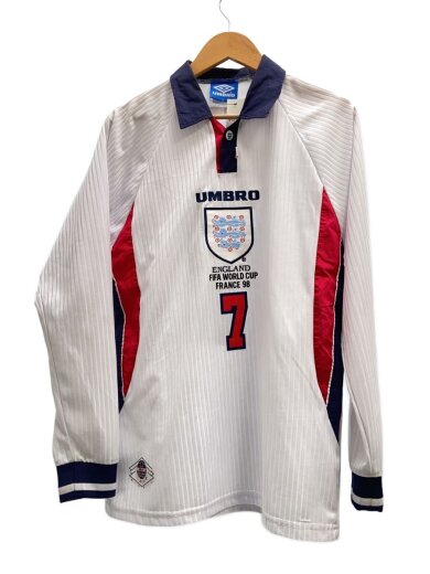 商品画像：1998/ベッカム/ユニフォーム/プリント剥がれ・使用感有/ポロシャツ/L/ポリエステル/WHT// 1