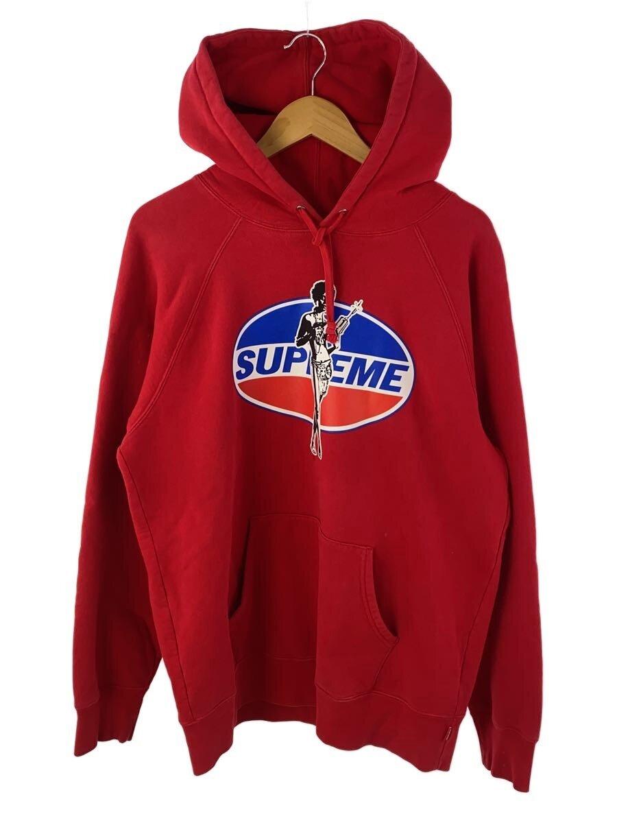 Supreme × HYSTERIC GLAMOUR / パーカー/L/コットン/RED/プリント/汚れ有/袖色落ち有