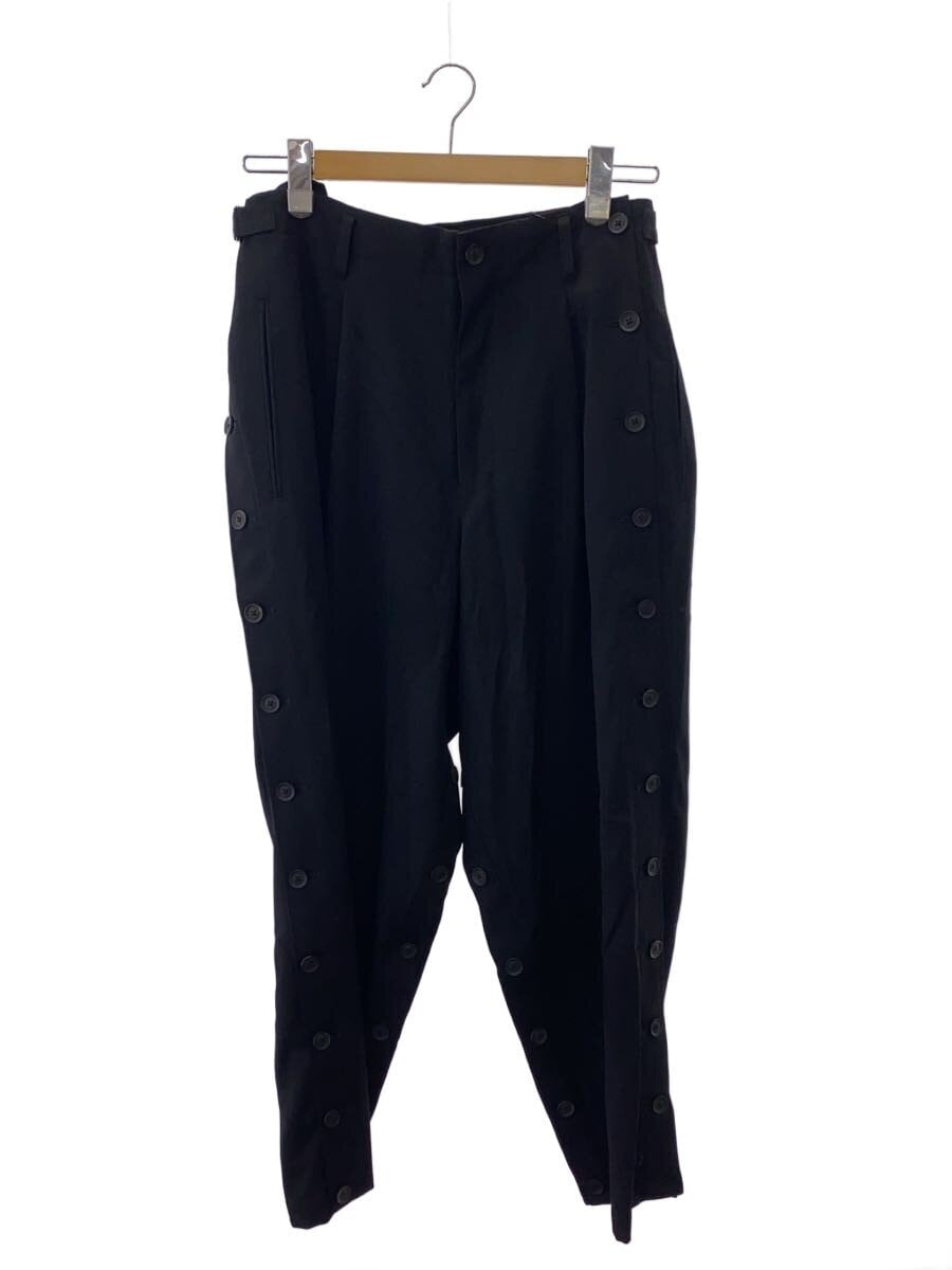 yohji yamamoto POUR HOMME / ボトム/2/ウール/BLK/HD-P59-100/正面虫食い