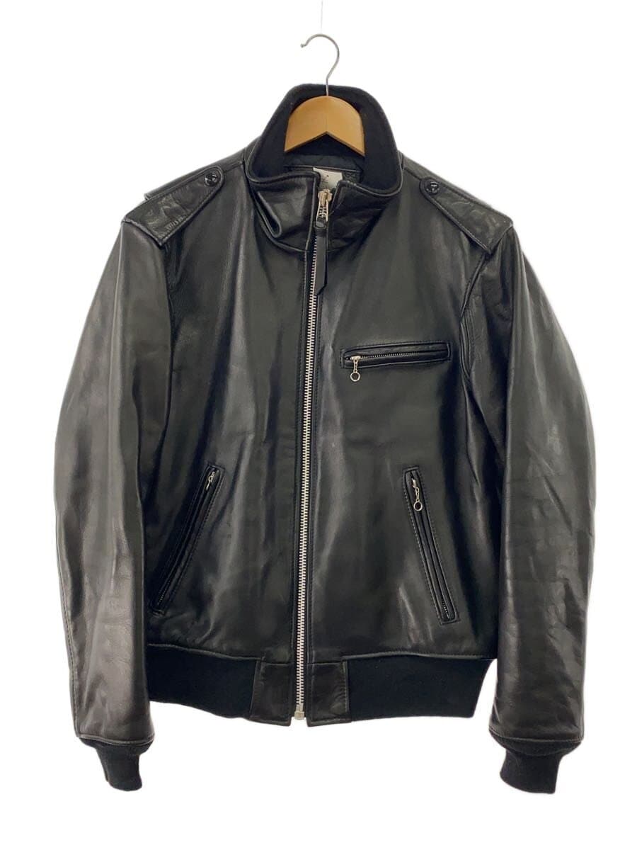 AVIREX / シングルライダースジャケット/L/レザー/BLK/無地/2191001