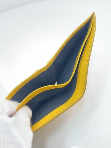 商品画像：2つ折り財布/レザー/YLW/無地/レディース 5