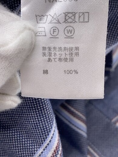 商品画像：長袖シャツ/M/リネン/NVY/ストライプ// 4