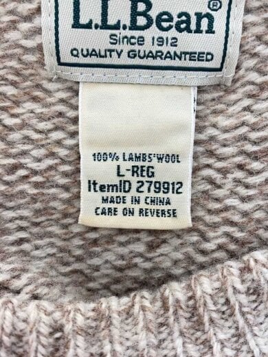 商品画像：ニット・セーター(厚手)/L/ウール/BEG/無地 4