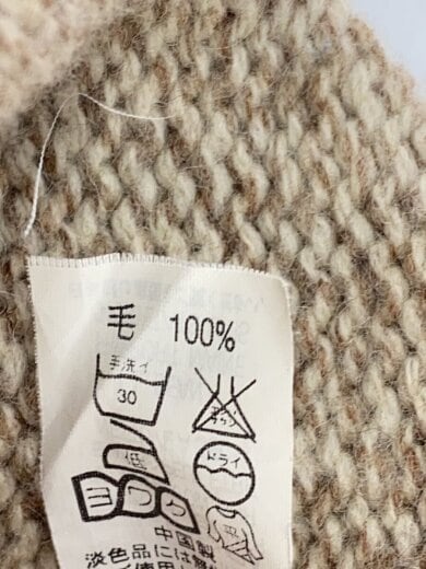 商品画像：ニット・セーター(厚手)/L/ウール/BEG/無地 5