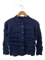 プリーツデザインカーディガン/シワ加工/M/ポリエステル/NVY/IM01-FJ626