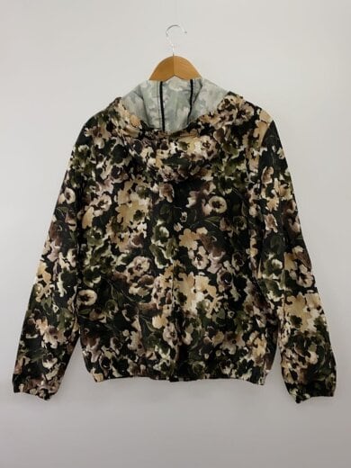 商品画像：フローラルジップアップフーデッドナイロンジャケット/46/ポリエステル/グリーン/花柄 2