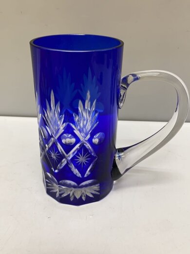 商品画像：グラス/2点セット/ペア/ジョッキ/藍色/切子 2