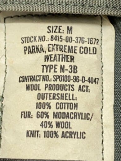 商品画像：N-3B/EXTREAM COLD WEATHER PARKA/フライトジャケット/M/コットン/KHK 4