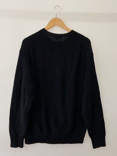 商品画像：ニット・セーター(薄手)/L/コットン/ブラック/無地 2