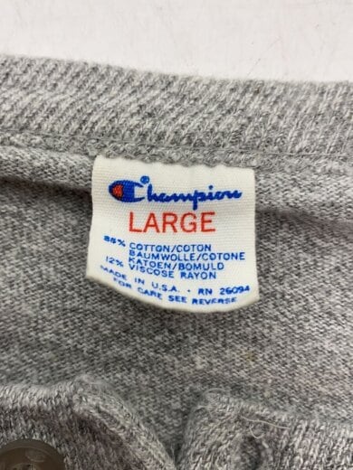 商品画像：ヘンリーネックカットソー/L/コットン/GRY/無地/トリコタグ/80s 3