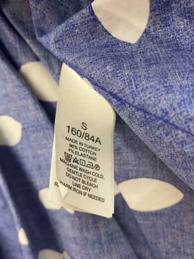 商品画像：トップス/S/コットン/BLU/総柄/KG967 4