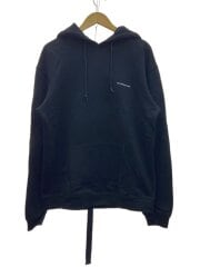 胸ロゴ/パーカー/L/コットン/BLK