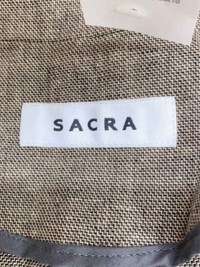 SACRA / 24SS/LI/CO CHAMBRAY GILET/ロングジレベスト/36/リネン/BRW/124200061 SACRA([イリョウ]サクラ) / 24SS/LI/CO CHAMBRAY GILET/ロング