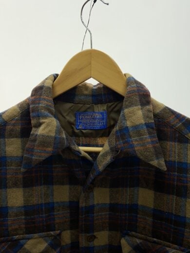 商品画像：70s/開襟/ボックス/長袖シャツ/L/ウール/CML/チェック 4