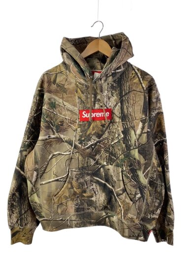 商品画像：25FW/リアルツリー/ボックスロゴ/パーカー/M/コットン/マルチカラー/カモフラ 1