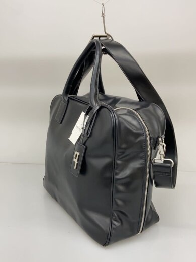 商品画像：ボストンバッグ/フェイクレザー/BLK/無地 2