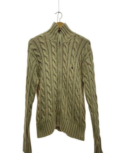 商品画像：ジップニットカーディガン(厚手)/LL/コットン/BEG/KR-RL-IM0110 1