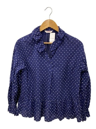 商品画像：フリル/長袖ブラウス/コットン/NVY/ドット/A2181FB 264 1