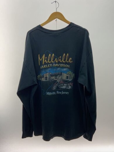 商品画像：USA製/ファイヤーパターン/長袖Tシャツ/XXL/コットン/BLK 2