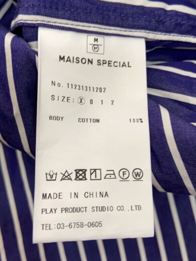 商品画像：半袖シャツ/--/コットン/BLU/ストライプ/11231311202 4