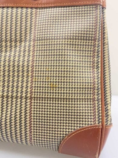 商品画像：トートバッグ/レザー/BRW/チェック 7