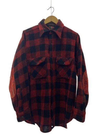 商品画像：40s/ENSANDA/エルボーパッチ/長袖シャツ/--/ウール/RED/チェック/マチ// 1
