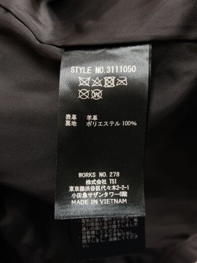 商品画像：LAMB LEATHER COVERALL/レザージャケット・ブルゾン/L/羊革/3111050 5