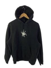 OLD CROWN HOODIE/パーカー/M/コットン/BLK/無地