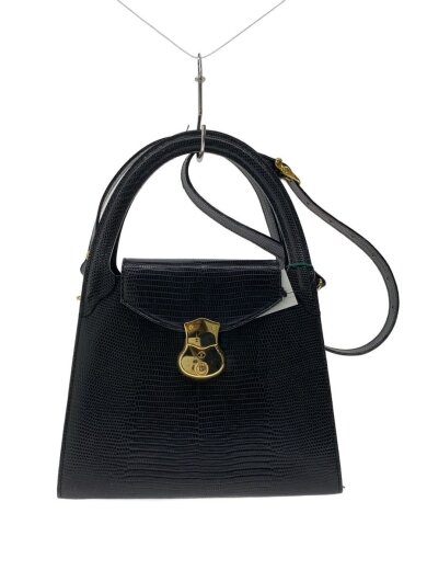 商品画像：ハンドバッグ/レザー/BLK/無地 1