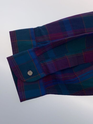 商品画像：推定70s-80s/ウールチェックシャツ/長袖シャツ/XL/ウール/マルチカラー/チェック 4