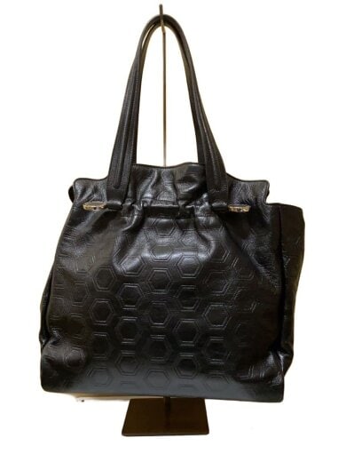 画像：BVLGARIトートバッグ/レザー/BLK/総柄3