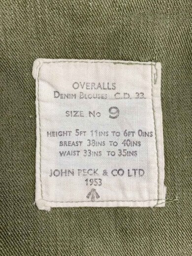 商品画像：50s/イギリス軍/ミリタリージャケット/9/デニム/KHK/JOHN PECK社// 3