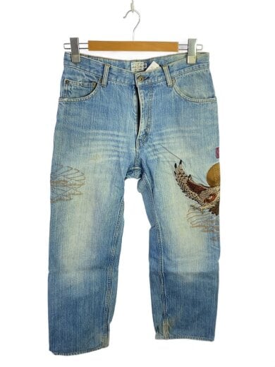 商品画像：ストレートパンツ/32/コットン/BLU/無地// 1