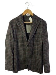 テーラードジャケット/48/ウール/RED/ストライプ/N6302E