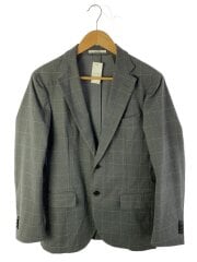 テーラードジャケット/38/ポリエステル/GRY/チェック/01037-07