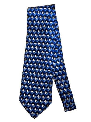 商品画像：ネクタイ/シルク/BLU/総柄/メンズ 1