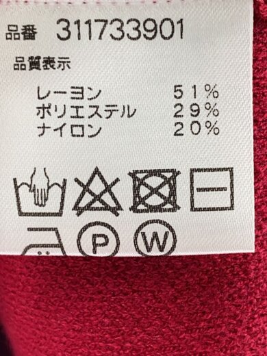 商品画像：ニット・セーター(厚手)/M/レーヨン/RED/無地/311733901 4