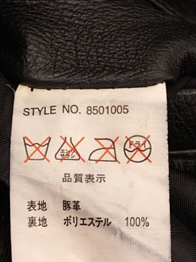 商品画像：レザージャケット・ブルゾン/M/豚革/BLK/無地/8501005 4