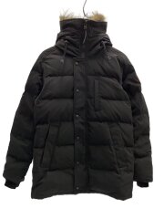 CARSON PARKA FF/ダウンジャケット/ワッペン/フラップボタン/M/ポリエステル/BLK