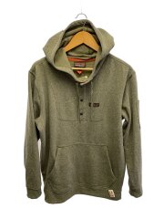 プルオーバーパーカー/スナップボタン/M/ポリエステル/KHK/刺繍ロゴ/裏地フリース/