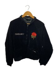 relume別注/GERMANY/地図/鷹/スカジャン/M/ベロア/BLK