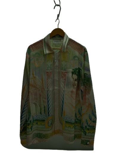 商品画像：オープンカラー長袖シャツ/XL/シルク/GRN/総柄/U-MPS24-SH-003-01// 1