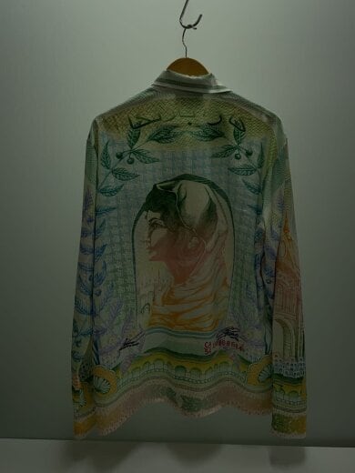 商品画像：オープンカラー長袖シャツ/XL/シルク/GRN/総柄/U-MPS24-SH-003-01// 2