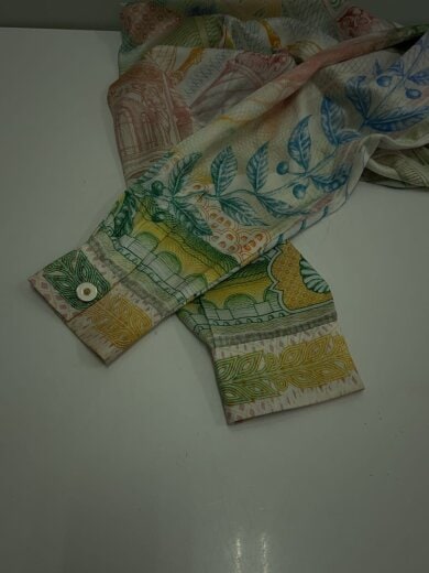 商品画像：オープンカラー長袖シャツ/XL/シルク/GRN/総柄/U-MPS24-SH-003-01// 6