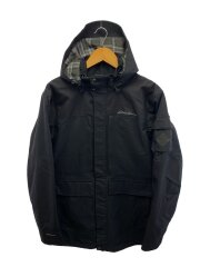 マウンテンパーカ/ロゴ刺繍/M/ナイロン/BLK
