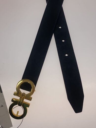 画像：Salvatore Ferragamoガンチーニ/ベルト/レザー/スウェード/BLK/無地/レディース/2360912