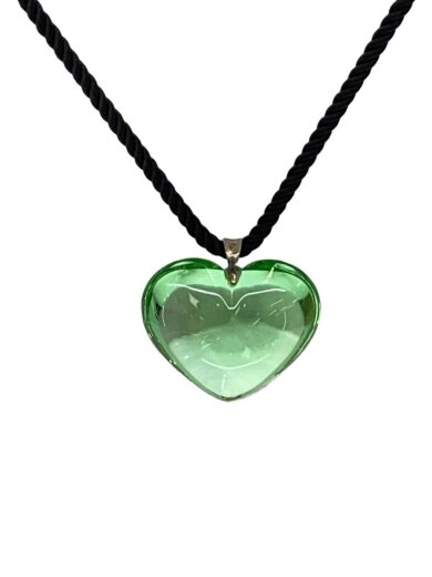商品画像：クリスタルハートネックレス/GRN/トップ有/レディース 1