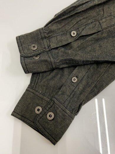 商品画像：長袖シャツ/L/コットン/GRY/刺繍/ 4