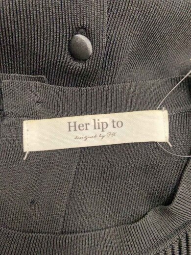 商品画像：Shoulder Lace Knit Dress/長袖ワンピース/M/レーヨン/BLK/1204205009 3