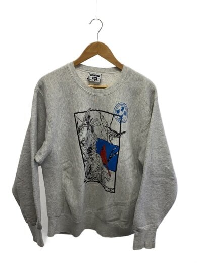商品画像：90s/MADE IN USA/クルーネックスウェット/鳥プリント/L/コットン/GRY 1
